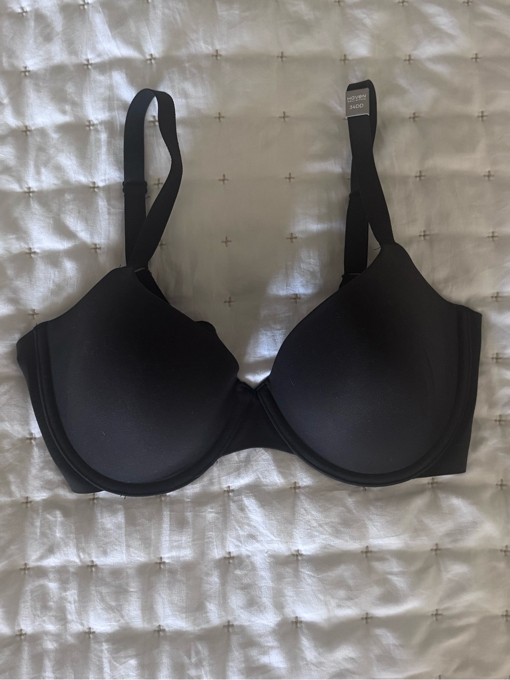 Haven Well Within Embrace Lightly-Lined T-Shirt Bra Black NWT 34DD